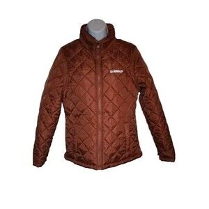 Magellan Outdoors Brown Quilted Long Sleeve Full Zip Puffer Jacket Women's Sz M